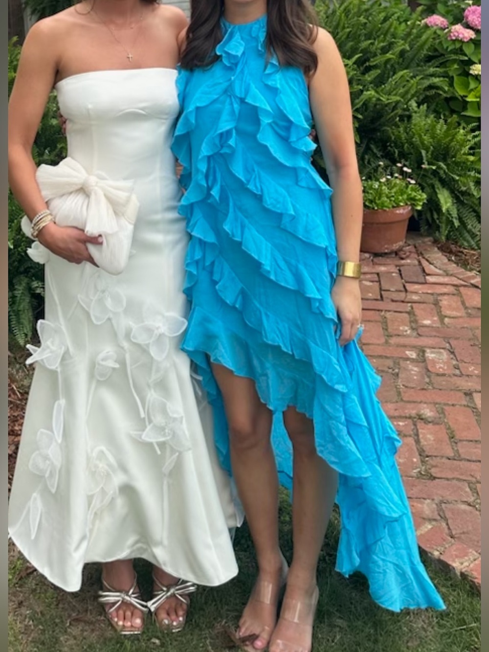 MARBLE Bright Blue Ruffle Strapless Dress - Women